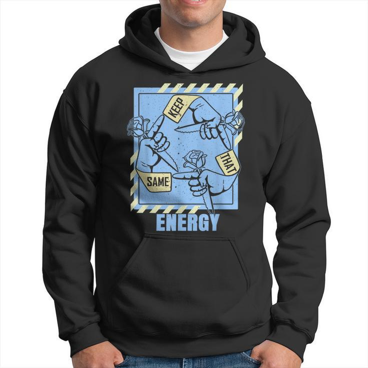Blue Keep That Same Energy Color Graphic Hoodie