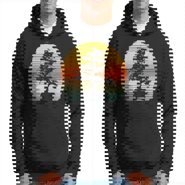 Bonsai Tree Vintage Japanese Bonsai Tree Sun Hoodie
