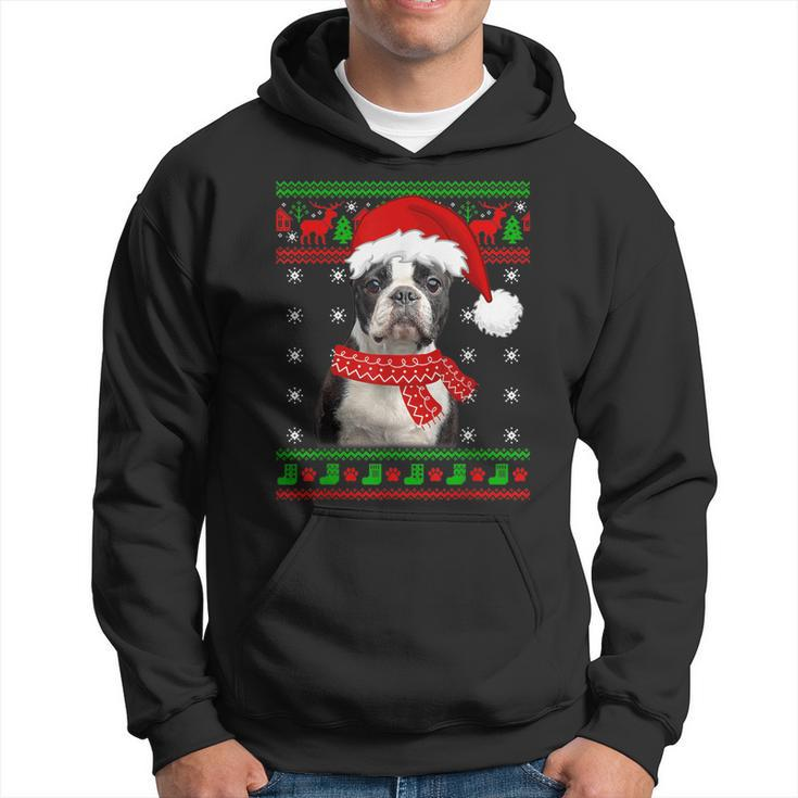 Boston Terrier Dog Ugly Sweater Christmas Puppy Dog Lover Hoodie