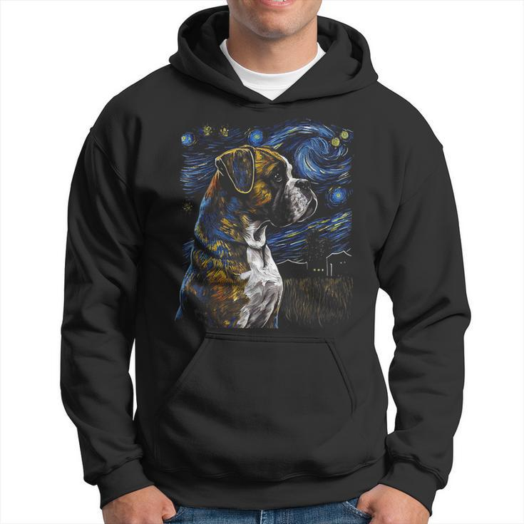 Boxer Dog Starry Night Dogs Lover Graphic Hoodie