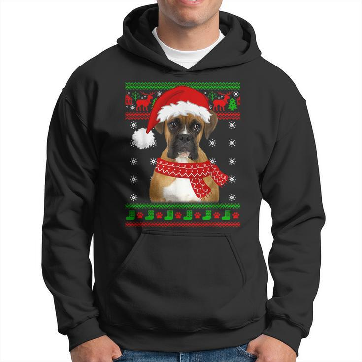 Boxer Dog Ugly Sweater Christmas Puppy Dog Lover Hoodie