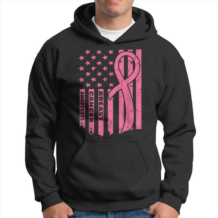 Breast Cancer Awareness Flag Usa Breast Cancer Warrior Hoodie