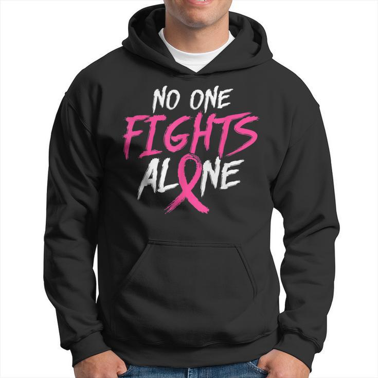 Breast Cancer Awareness No One Fight Alone Month Pink Ribbon Hoodie