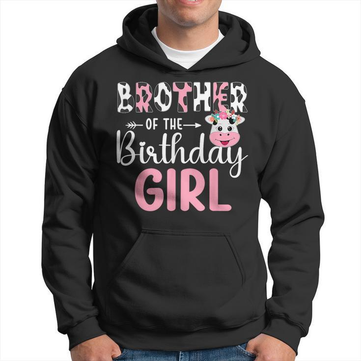 Brother Of The Birthday Girl Farm Cow 1 St Birthday Girl  Hoodie