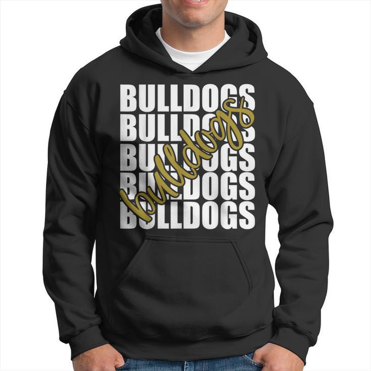 Bulldogs Gold School Sports Fan Team Spirit Hoodie