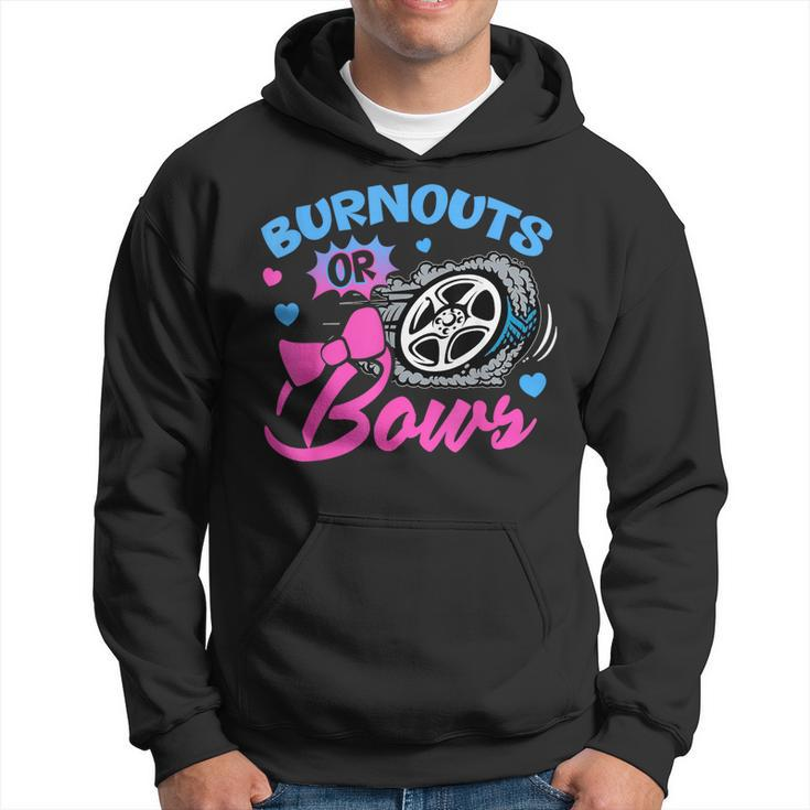 Burnouts Or Bows Gender Reveal Baby Announcement  Hoodie