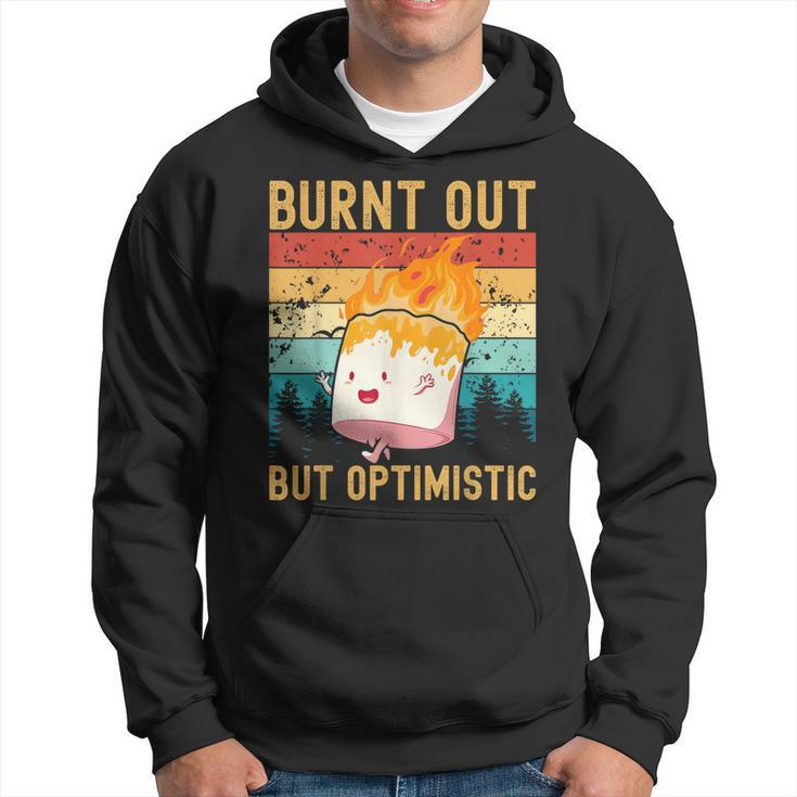 Burnt Out But Optimistic Cute Marshmallow Camping Vintage Hoodie