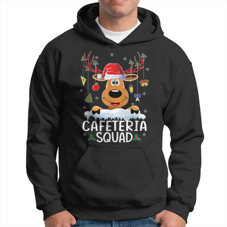 Cafeteria Squad Reindeer Santa Hat Christmas Family Hoodie