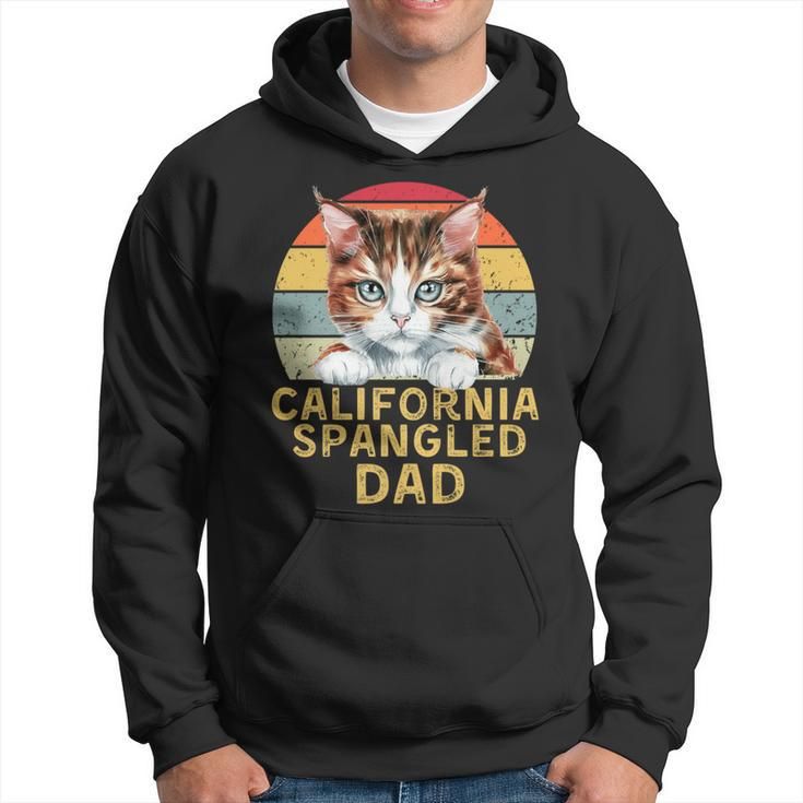 California Spangled Cat Dad Retro Cats Heartbeat Hoodie