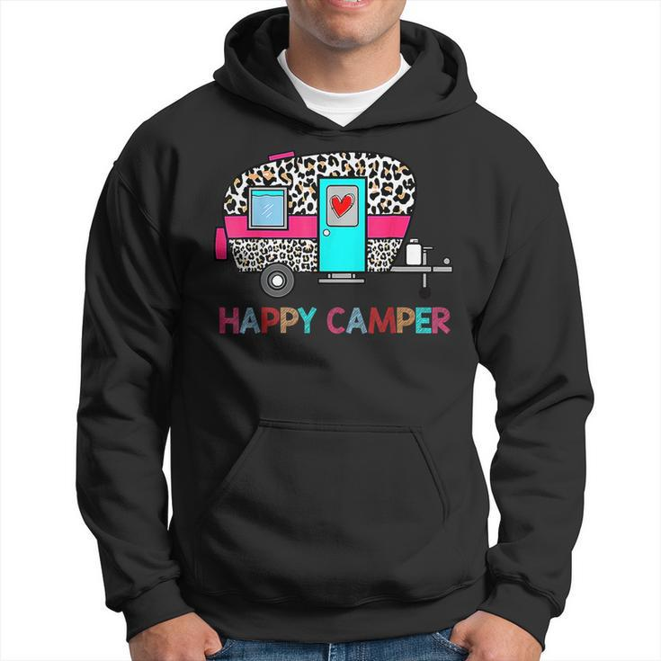 Camper Happy Summer Camp Camping Leopard Funny Glamping Camping Funny Gifts Hoodie