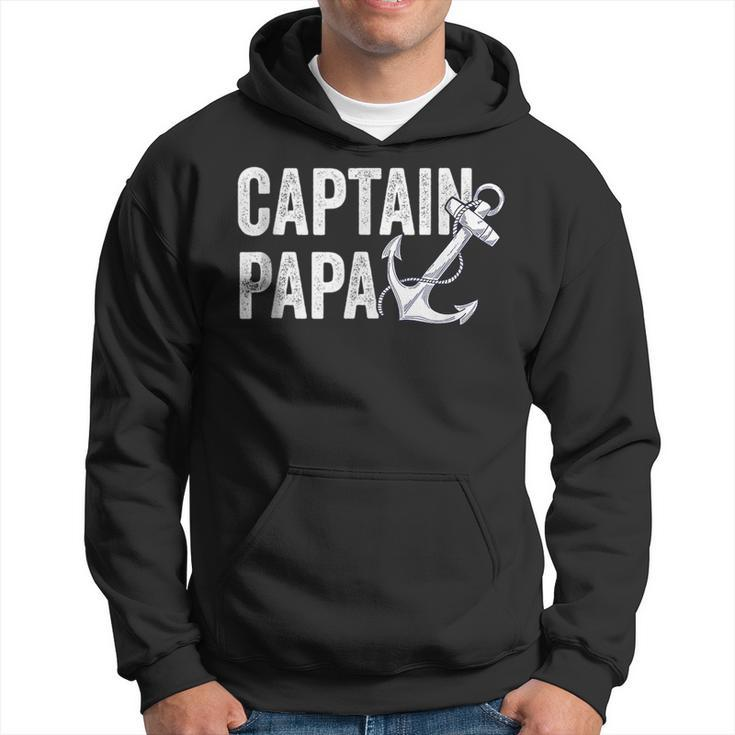 Captain Papa Pontoon Gift Lake Sailor Fishing Boating Hoodie