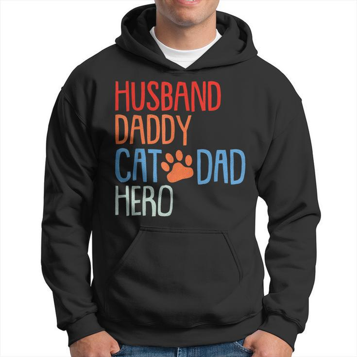 Cat Dad Fathers Day Husband Daddy Hero Papa Dada Pops Men Hoodie