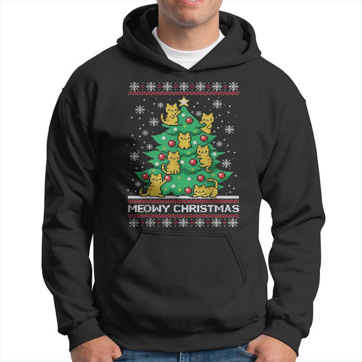 Cat Lover Tree Ugly Christmas Sweater Pun Hoodie