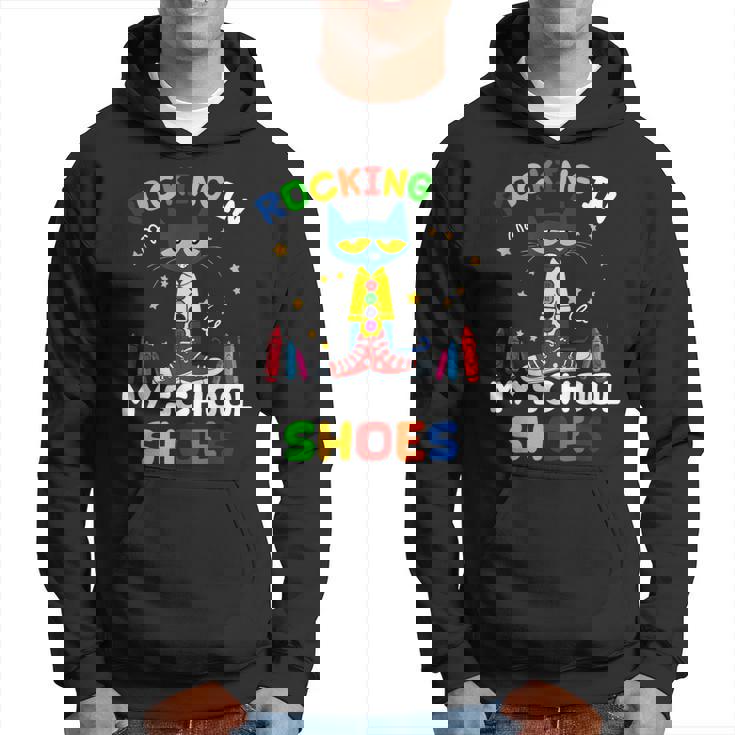 Cat Rocking I N My School Shoes Back To School Cat Lover Hoodie