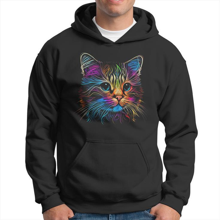 Cats Colorful Cat Cats Head Catlovers  Hoodie