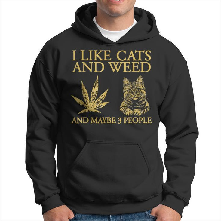 I Like Cats And Weed And Maybe 3 People Hoodie