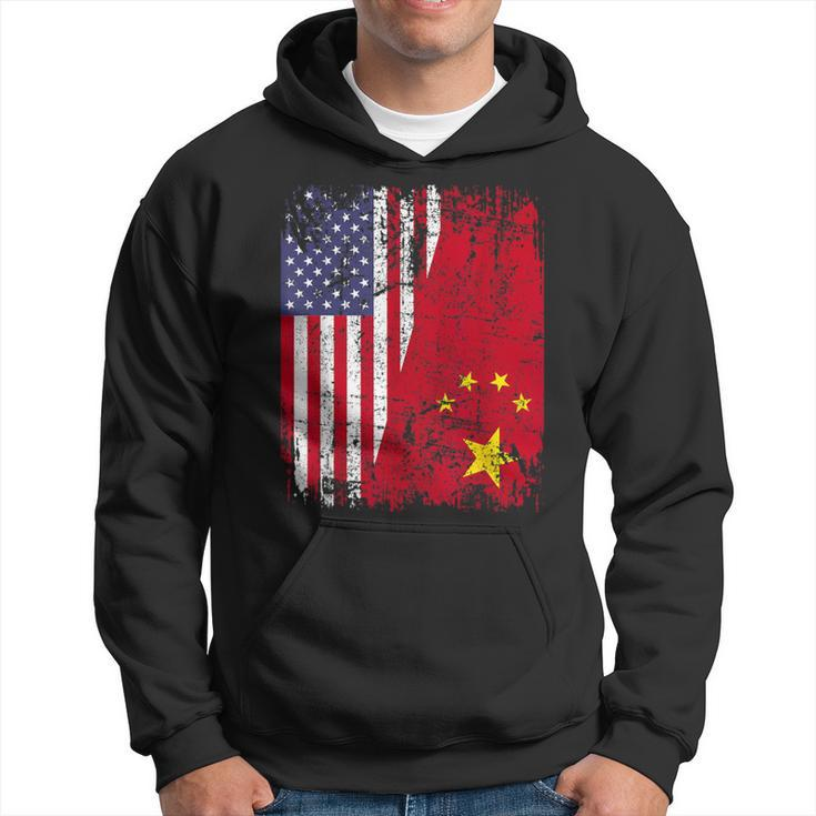 Chinese Roots Half American Flag Usa China Flag Hoodie