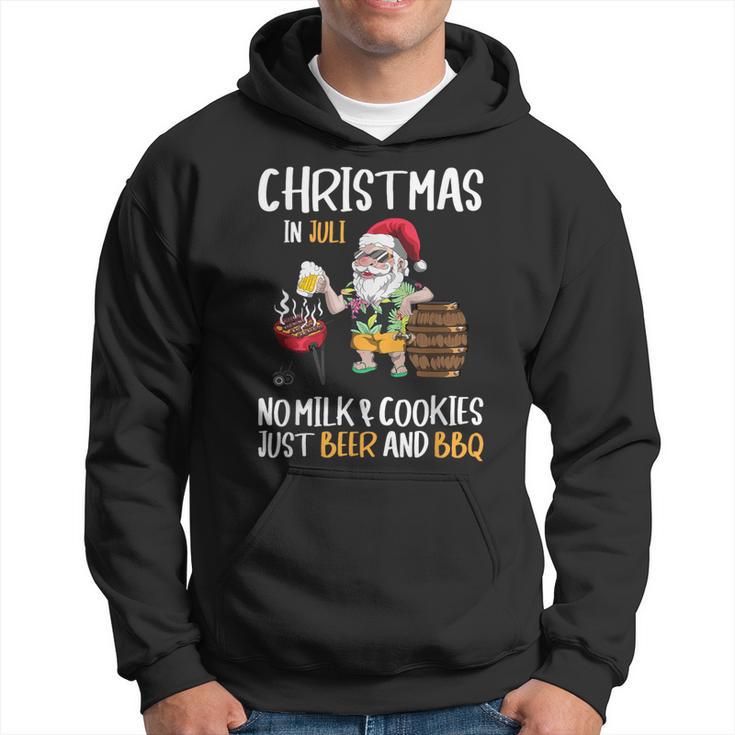 Christmas In July Santa Claus Goes On Holiday Barbecue Party Hoodie