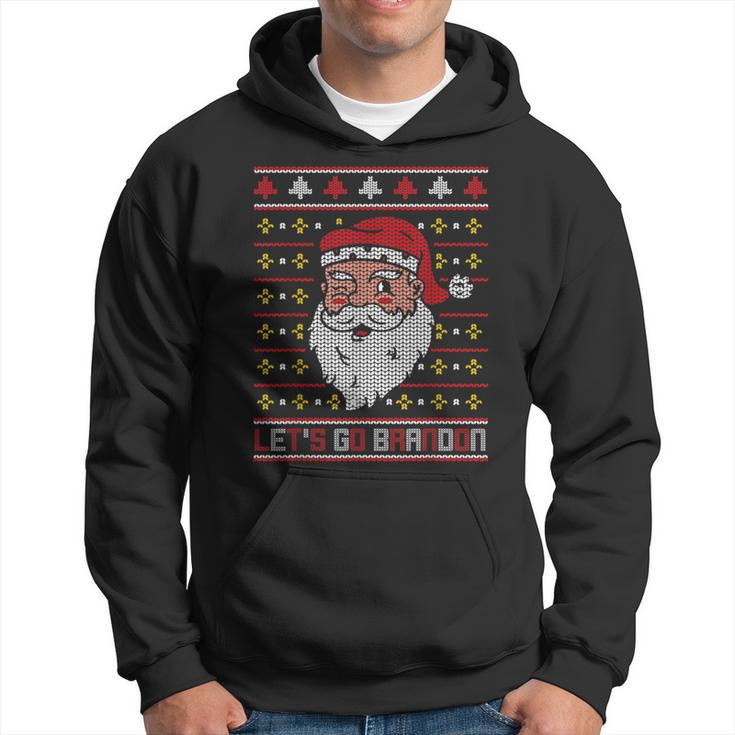 Christmas Let's Go Brandon Santa Claus Ugly Sweater Hoodie