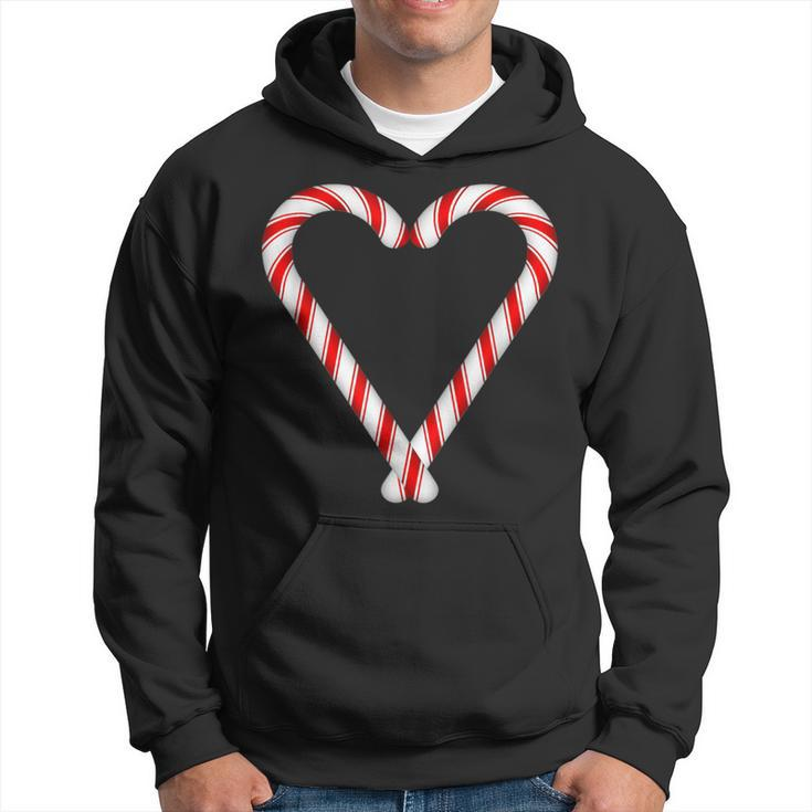 Christmas Sweets Candy Canes Heart Hoodie
