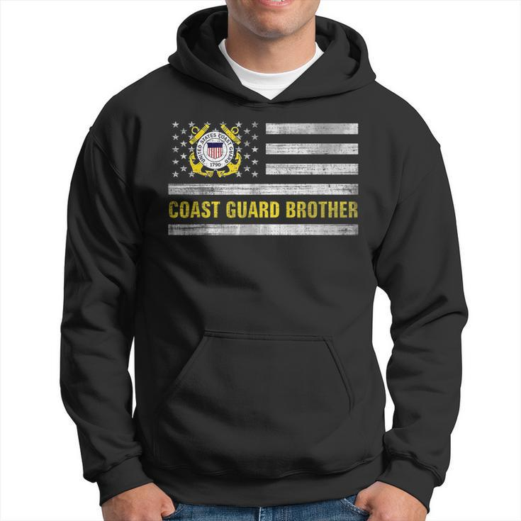 Coast Guard Brother With American Flag Gift For Veteran Day Veteran Funny Gifts Hoodie