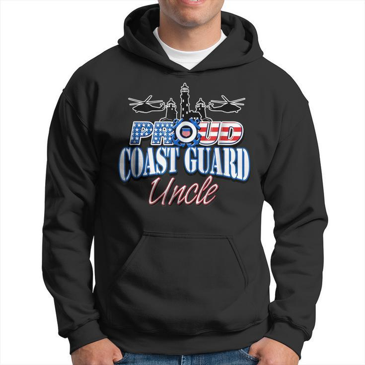 Coast Guard Uncle  Usa Flag Military  Men Funny Military Gifts Hoodie