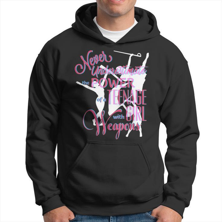 Color Guard Never Underestimate Nage Girl W Weapons Hoodie