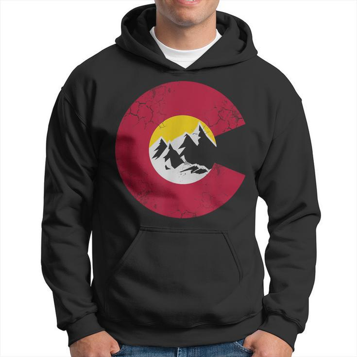 Colorado Flag Mountains Love Home Vintage Faded Hoodie