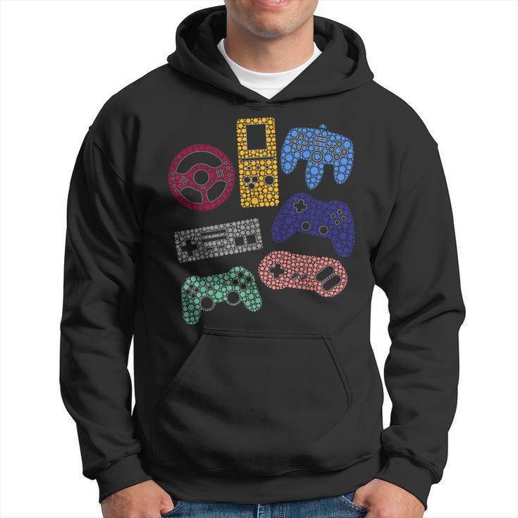 Colourful Polka Dot Video Game Controller Dot Day Gamer Hoodie