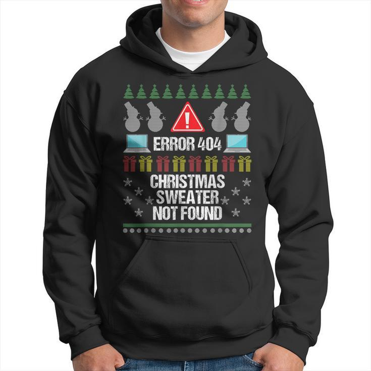 Computer Error 404 Ugly Christmas Sweater Not Found Hoodie