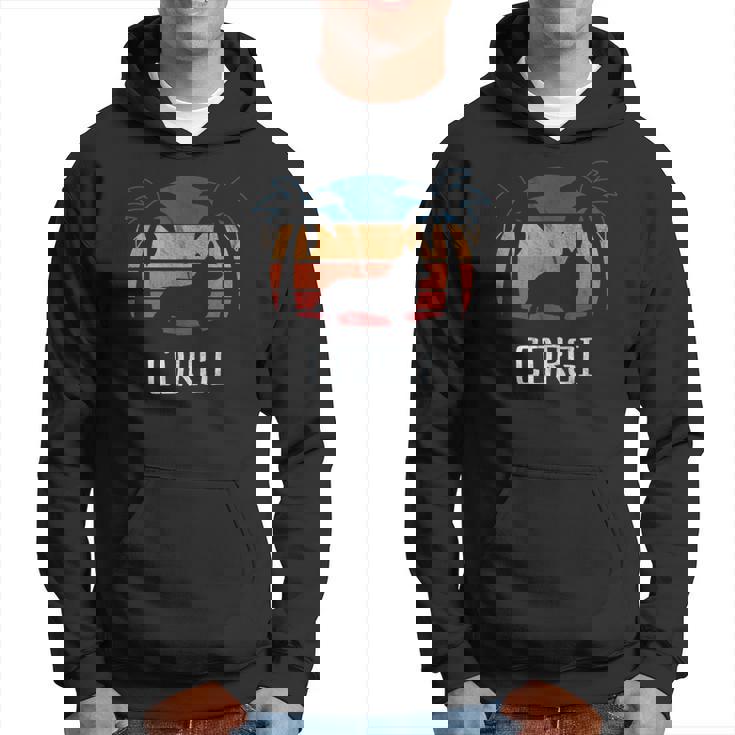 Corgi Dog - Retro 70S 80S Beach Hoodie