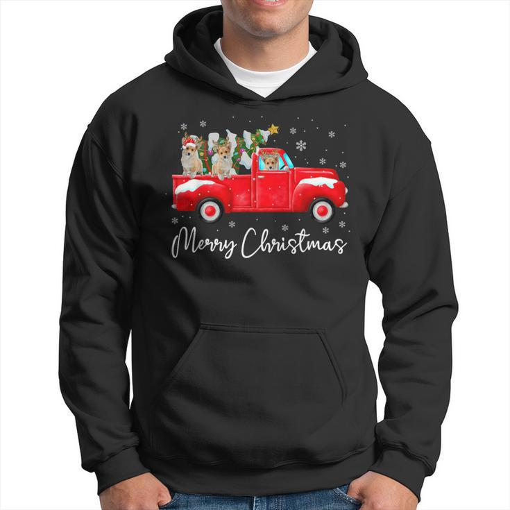 Corgi Red Truck Christmas Santa Hat Xmas Dog Lover Hoodie
