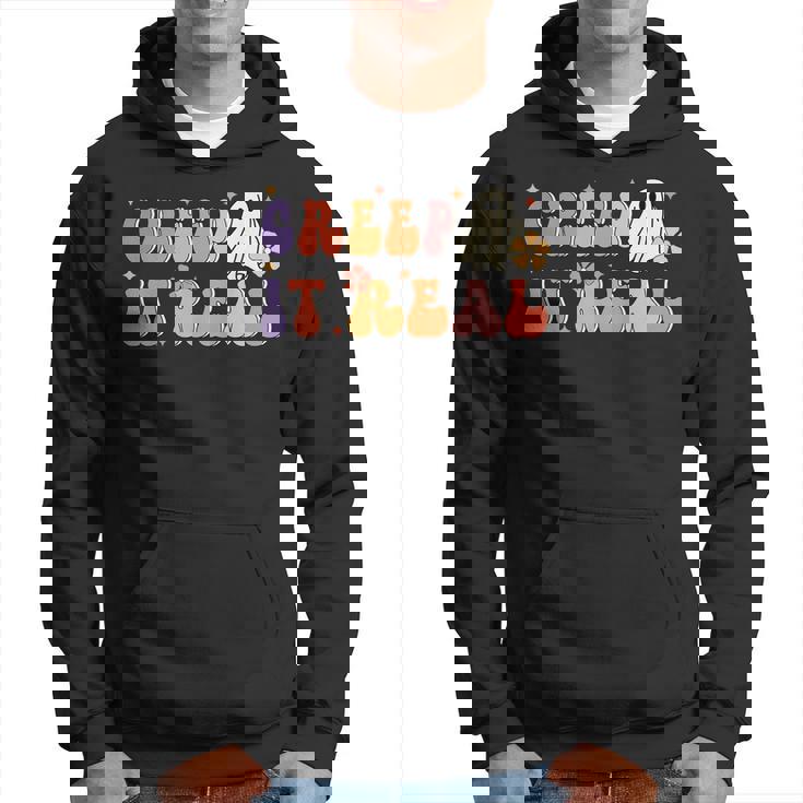 Creep It Real Halloween Groovy Vintage Funny Ghost Halloween IT Funny Gifts Hoodie