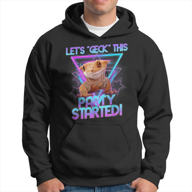 Crested Gecko Let's Geck This Party Started Hoodie