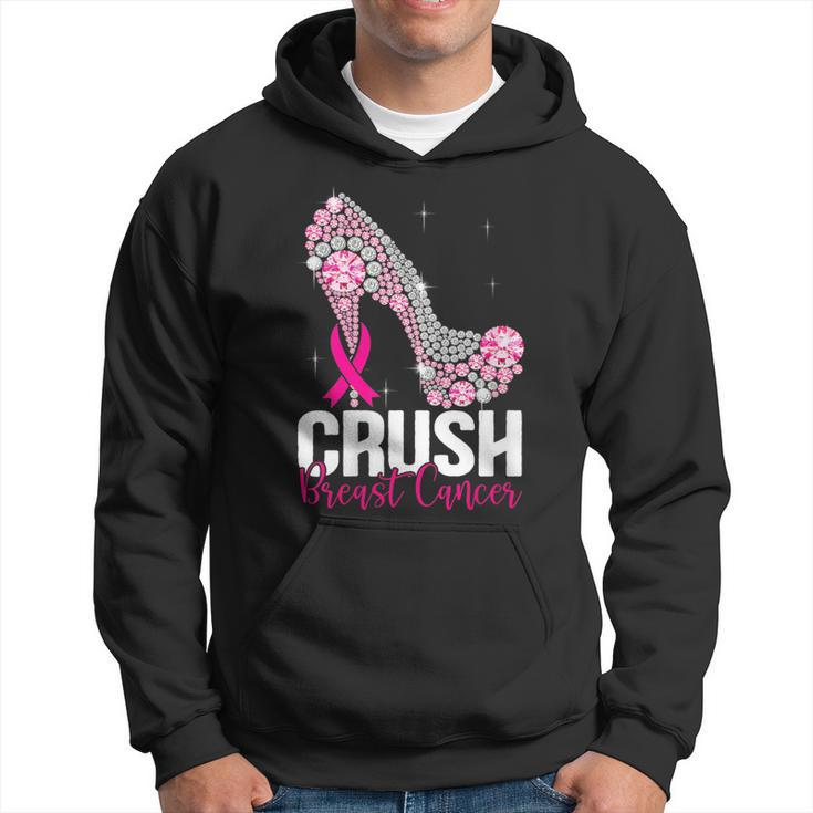 Crush Breast Cancer Awareness Bling Pink Ribbon Hoodie