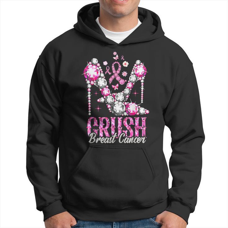 Crush Breast Cancer Awareness Bling Pink Ribbon Hoodie