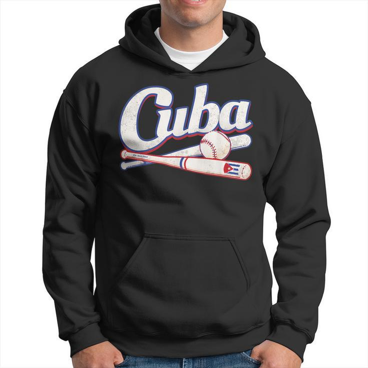 Cuban Baseball Fan Team Cuba Distressed Vintage Flag Graphic Hoodie