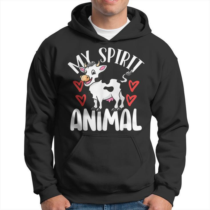 Cute Cows Are My Spirit Animal Colorful Cow Cattle Lover  Hoodie