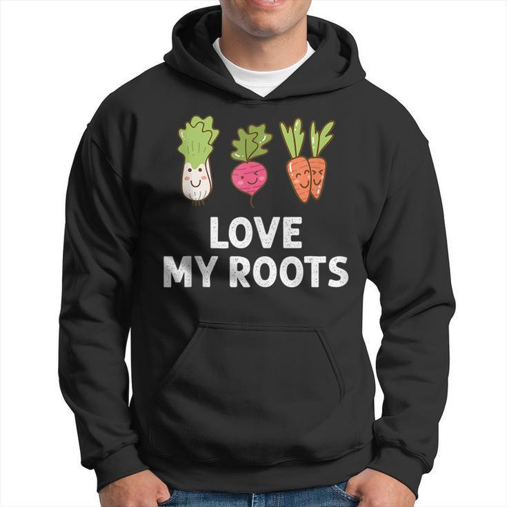 Cute I Love My Roots Toddler  Root Vegetables Gardening Gardening Funny Gifts Hoodie