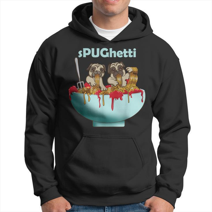 Cute Pugs Dogs In Spaghetti Noodles Eating Pasta Pets Hoodie