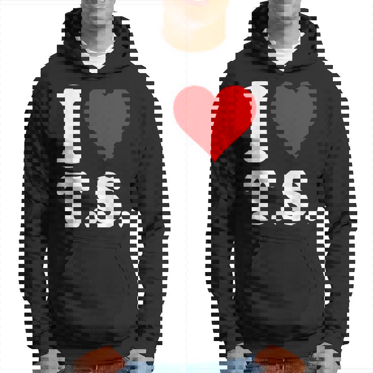 Cute Red Heart I Love TS Hoodie