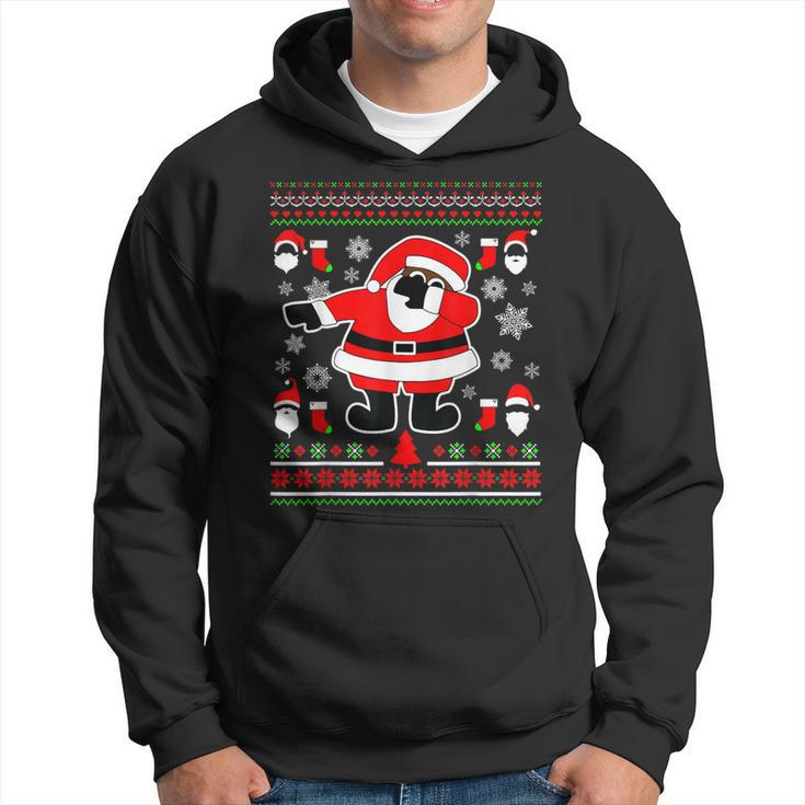 Dabbing Through The Snow Santa Ugly Christmas Sweater Hoodie