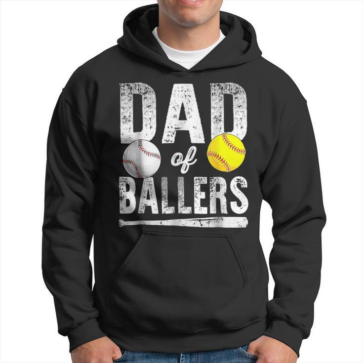 Dad Of Ballers Baseball Softball Fathers Day Dad Gift Funny  Hoodie