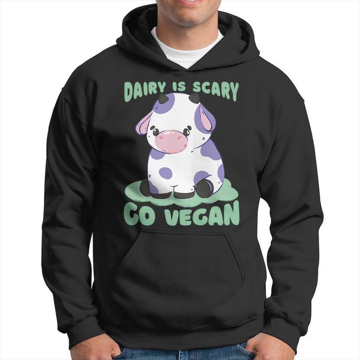 Dairy Is Scary Go Vegan Cow Lovers Hilarious Vegan Parody   Hoodie