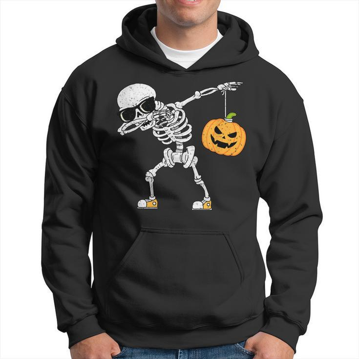 Dancing Skeleton Halloween Pumpkin Dab Dabbing Vintage Pumpkin Funny Gifts Hoodie