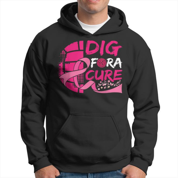 Dig For A Cure Breast Cancer Awareness Volleyball Pink  Hoodie