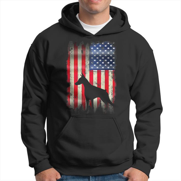 Doberman Dog Usa American Flag 4Th Of July Patriotic Gift  Hoodie