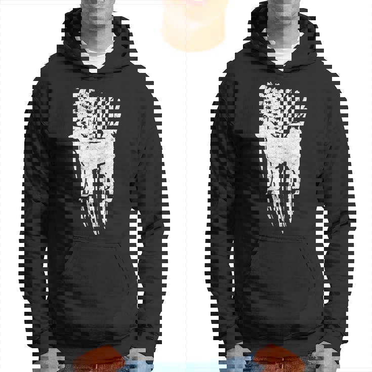 Dog Akita Silhoutte Of An Akita Dog With American Flag Background Hoodie