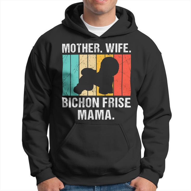 Dog Bichon Frise Mother Wife Bichon Frise Mama Retro Vintage Bichon Frise Hoodie