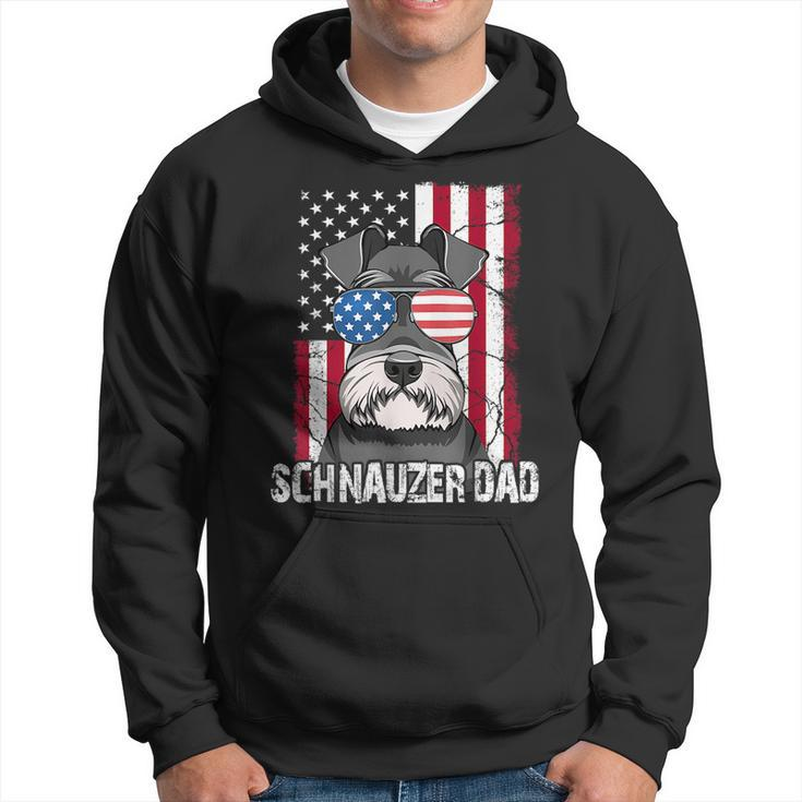Dog Dad Fathers Day Gift Mini Schnauzer Usa Flag 4Th Of July  Hoodie